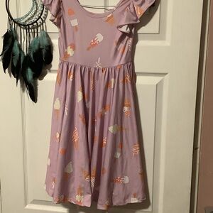 Dot Dot Smile Ice Cream Print Empire Dress Light Purple size 8/10 Silky Material